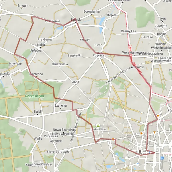 Map miniature of "Glimpses of History" cycling inspiration in Śląskie, Poland. Generated by Tarmacs.app cycling route planner