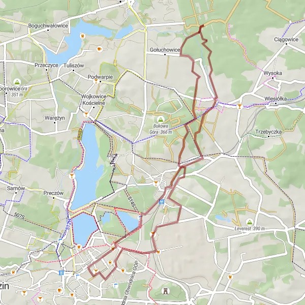 Miniatura mapy "Przez Chruszczobród do Dąbrowy Górniczej" - trasy rowerowej w Śląskie, Poland. Wygenerowane przez planer tras rowerowych Tarmacs.app