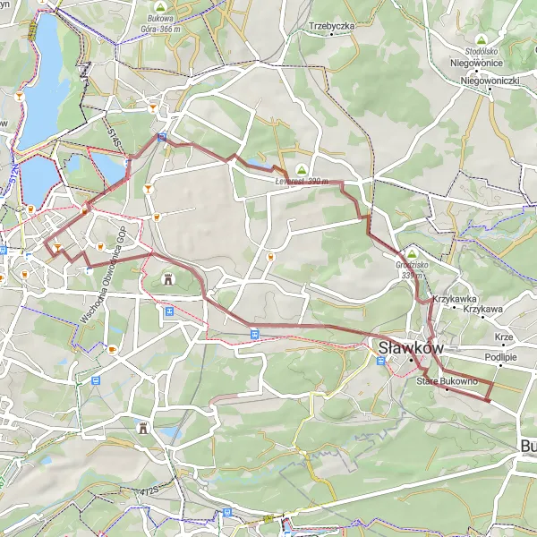 Miniatura mapy "Przez Gieraskę do Dąbrowy Górniczej" - trasy rowerowej w Śląskie, Poland. Wygenerowane przez planer tras rowerowych Tarmacs.app