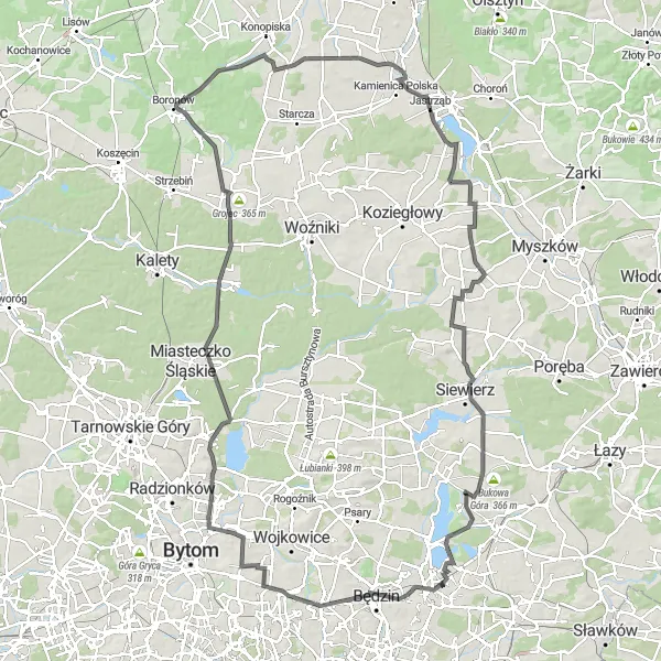 Miniatura mapy "Wyprawa na Panską Górę" - trasy rowerowej w Śląskie, Poland. Wygenerowane przez planer tras rowerowych Tarmacs.app