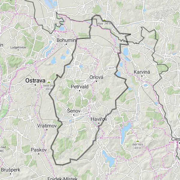 Map miniature of "The Zwierówka Circuit" cycling inspiration in Śląskie, Poland. Generated by Tarmacs.app cycling route planner