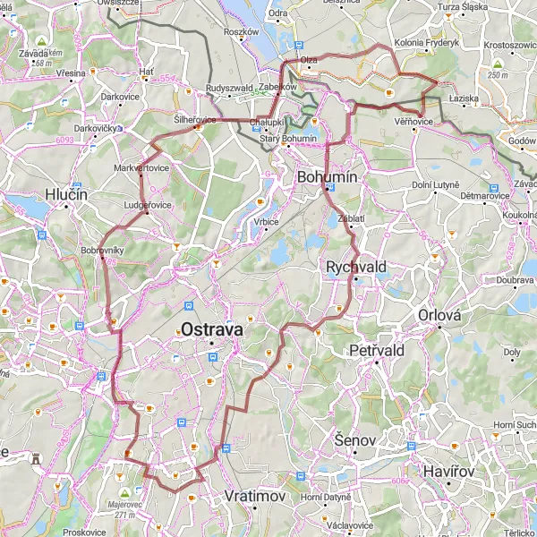 Miniatura mapy "Przejażdżka rowerowa w okolicach Gorzyc" - trasy rowerowej w Śląskie, Poland. Wygenerowane przez planer tras rowerowych Tarmacs.app