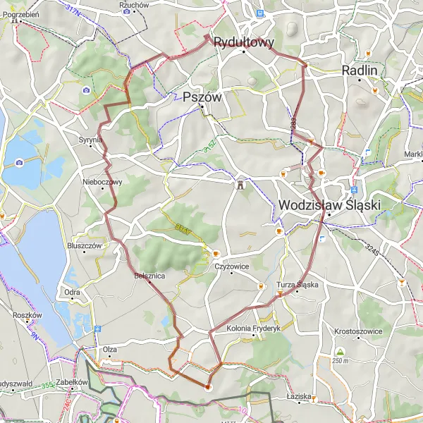 Miniatura mapy "Trasa Gravelowa do Gorzyczki" - trasy rowerowej w Śląskie, Poland. Wygenerowane przez planer tras rowerowych Tarmacs.app