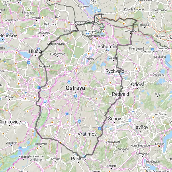 Map miniature of "The Uchylsko Excursion" cycling inspiration in Śląskie, Poland. Generated by Tarmacs.app cycling route planner