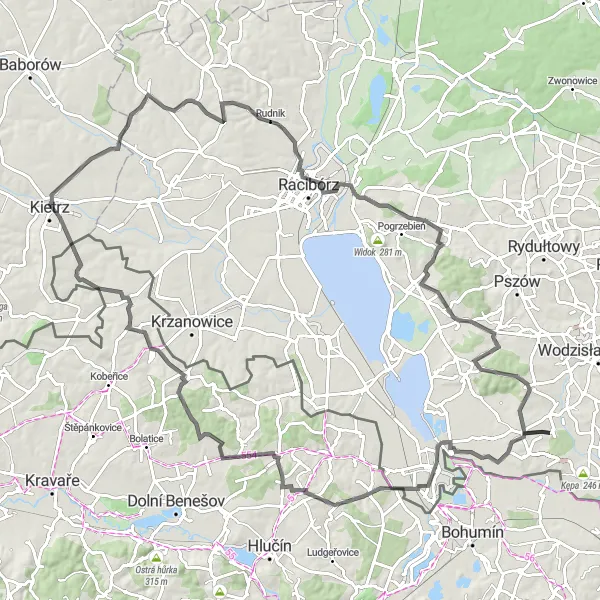 Miniatura mapy "Rowerowa podróż w okolicach Gorzyc" - trasy rowerowej w Śląskie, Poland. Wygenerowane przez planer tras rowerowych Tarmacs.app