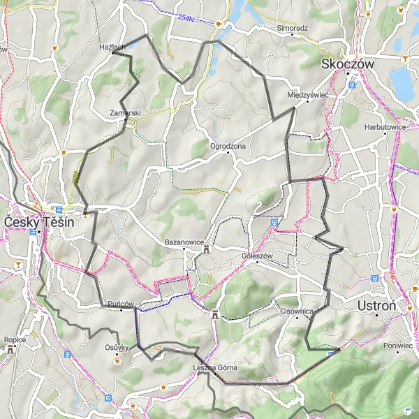 Miniatura mapy "Szlakiem Kostkowic" - trasy rowerowej w Śląskie, Poland. Wygenerowane przez planer tras rowerowych Tarmacs.app