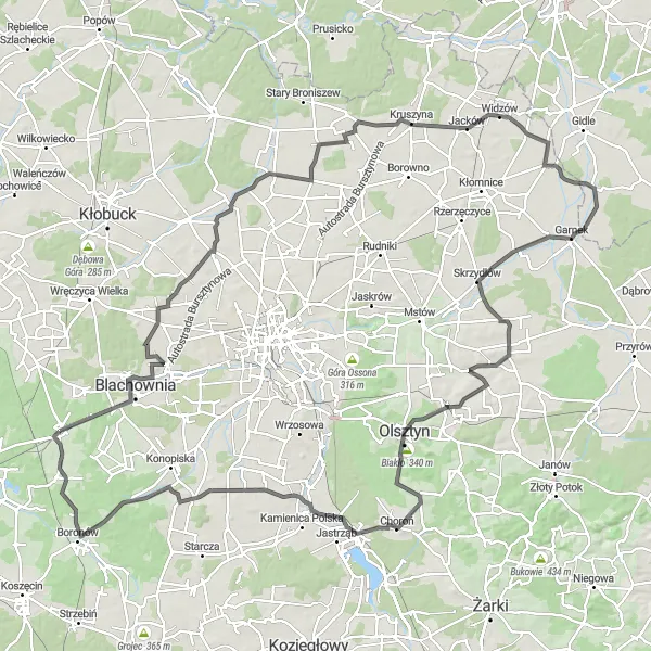 Map miniature of "Herby Hill Challenge" cycling inspiration in Śląskie, Poland. Generated by Tarmacs.app cycling route planner