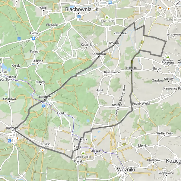 Map miniature of "The Picturesque Road Ride" cycling inspiration in Śląskie, Poland. Generated by Tarmacs.app cycling route planner