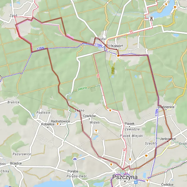 Miniatura mapy "Przejażdżka przez Studzienice" - trasy rowerowej w Śląskie, Poland. Wygenerowane przez planer tras rowerowych Tarmacs.app