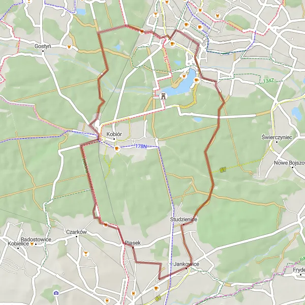 Miniatura mapy "Trasa Po Osiedlu Studzienice" - trasy rowerowej w Śląskie, Poland. Wygenerowane przez planer tras rowerowych Tarmacs.app
