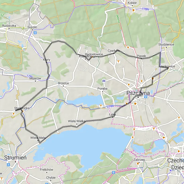 Miniatura mapy "Spacer po Studzionce" - trasy rowerowej w Śląskie, Poland. Wygenerowane przez planer tras rowerowych Tarmacs.app
