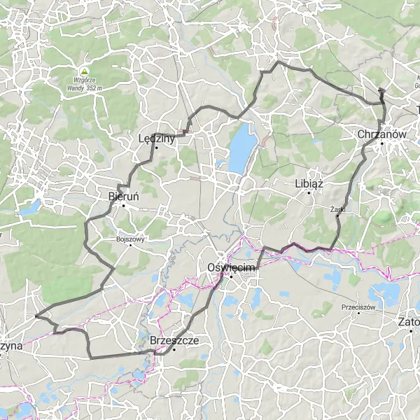 Miniatura mapy "Trasa Po Nowe Bojszowy - Miedźna" - trasy rowerowej w Śląskie, Poland. Wygenerowane przez planer tras rowerowych Tarmacs.app