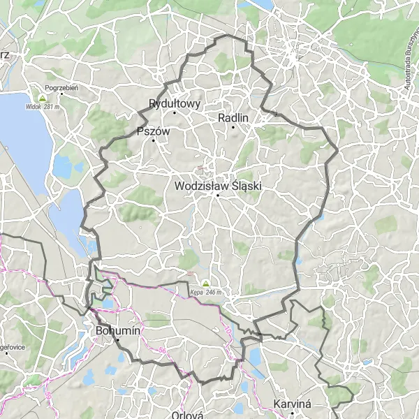 Miniatura mapy "Trasa rowerowa przez Świerklany i Záblatí" - trasy rowerowej w Śląskie, Poland. Wygenerowane przez planer tras rowerowych Tarmacs.app