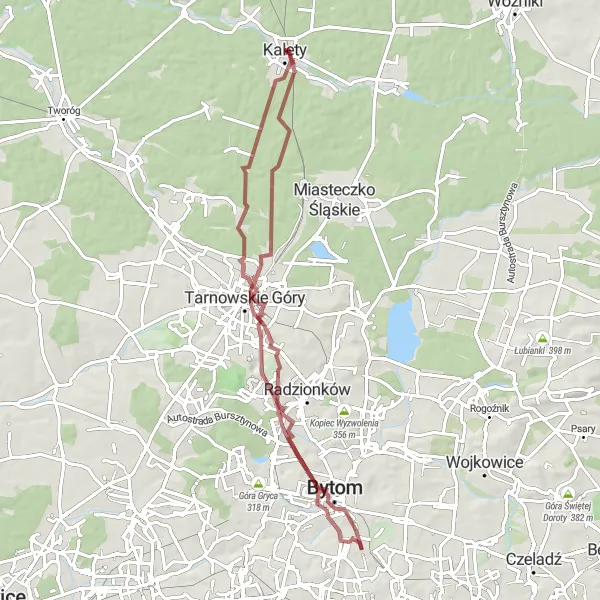 Miniatura mapy "Trasa gravelowa: Kalety - SM15-22" - trasy rowerowej w Śląskie, Poland. Wygenerowane przez planer tras rowerowych Tarmacs.app
