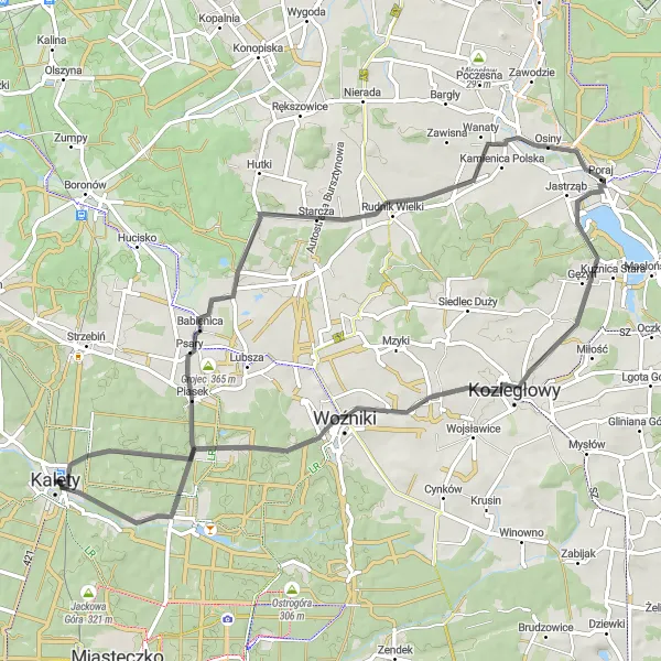 Miniatura mapy "Trasa rowerowa: Babienica - Gniazdów" - trasy rowerowej w Śląskie, Poland. Wygenerowane przez planer tras rowerowych Tarmacs.app