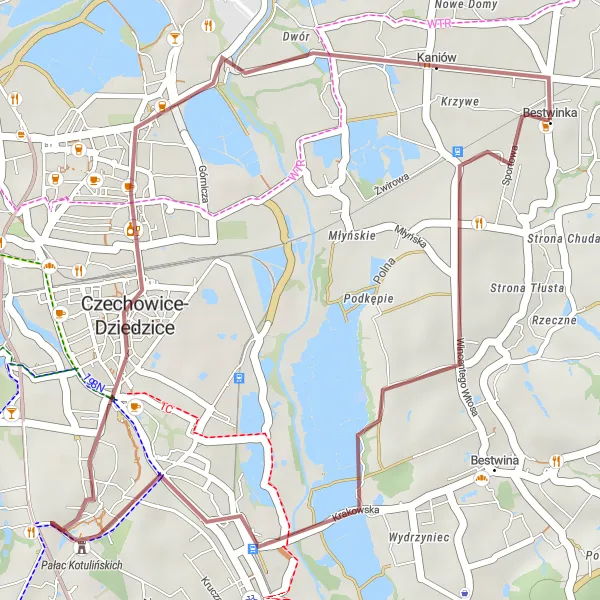 Miniatura mapy "Trasa Gravelowa do Bestwinki" - trasy rowerowej w Śląskie, Poland. Wygenerowane przez planer tras rowerowych Tarmacs.app