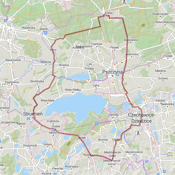 Miniatura mapy "Trasa Gravelowa przez Landek" - trasy rowerowej w Śląskie, Poland. Wygenerowane przez planer tras rowerowych Tarmacs.app