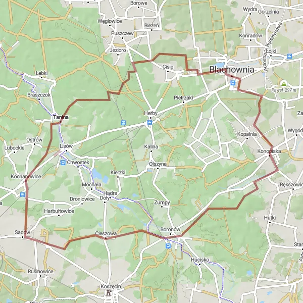 Miniatura mapy "Trasa Rowerowa przez Kochanowice - 62 km" - trasy rowerowej w Śląskie, Poland. Wygenerowane przez planer tras rowerowych Tarmacs.app