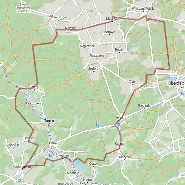 Miniatura mapy "Trasa w okolicach Kochanowic - Bieszczady Zachodnie" - trasy rowerowej w Śląskie, Poland. Wygenerowane przez planer tras rowerowych Tarmacs.app