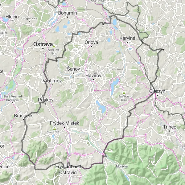 Miniatura mapy "Trasa dookoła Góry Malinowskiej" - trasy rowerowej w Śląskie, Poland. Wygenerowane przez planer tras rowerowych Tarmacs.app
