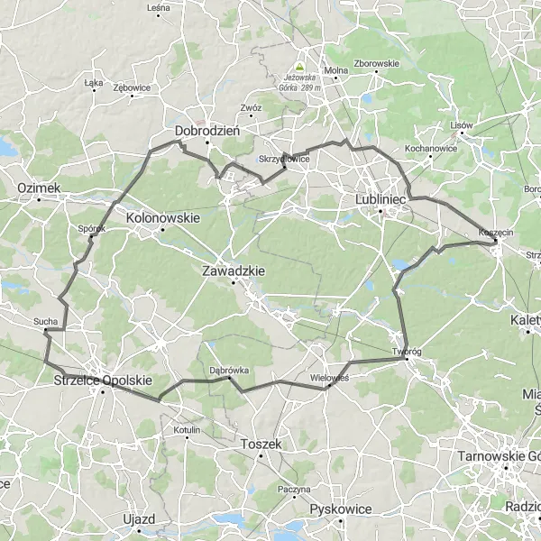 Map miniature of "Historic Journey from Koszęcin to Wierzbie" cycling inspiration in Śląskie, Poland. Generated by Tarmacs.app cycling route planner