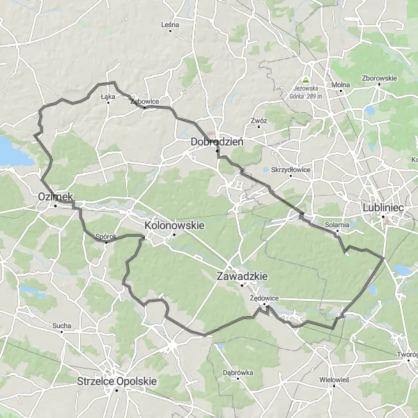 Map miniature of "Krupski Młyn to Osiedle Gwarek Road Cycling Route" cycling inspiration in Śląskie, Poland. Generated by Tarmacs.app cycling route planner