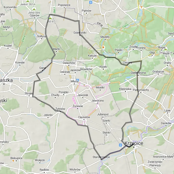 Miniatura mapy "Trasa przez Starokrzepice i Załęcze Małe" - trasy rowerowej w Śląskie, Poland. Wygenerowane przez planer tras rowerowych Tarmacs.app