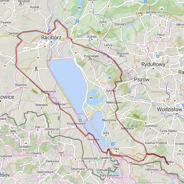 Miniatura mapy "Poprzez malownicze wsie i lasy" - trasy rowerowej w Śląskie, Poland. Wygenerowane przez planer tras rowerowych Tarmacs.app
