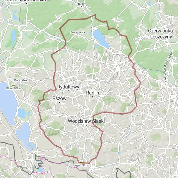 Miniatura mapy "Bukowo-Kamieniec griluje z łazisk " - trasy rowerowej w Śląskie, Poland. Wygenerowane przez planer tras rowerowych Tarmacs.app