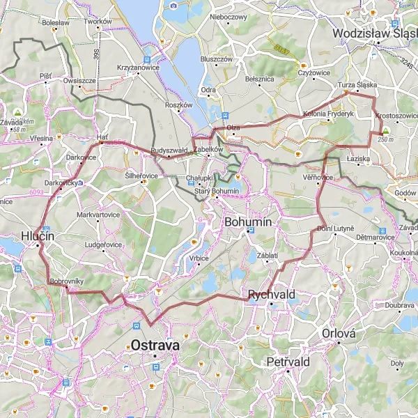 Miniatura mapy "Przez górskie szlaki i zabytkowe miejscowości" - trasy rowerowej w Śląskie, Poland. Wygenerowane przez planer tras rowerowych Tarmacs.app