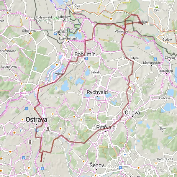 Miniatura mapy "Relaksujący wypad na Łaziska gravel trail" - trasy rowerowej w Śląskie, Poland. Wygenerowane przez planer tras rowerowych Tarmacs.app