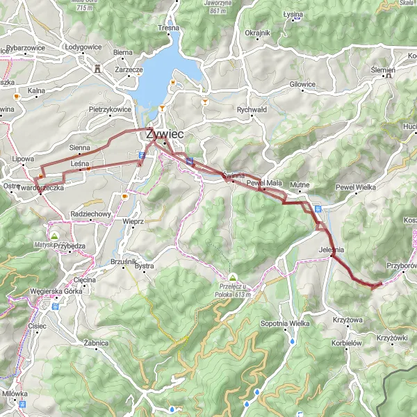 Miniatura mapy "Trasa do Nowego Zamku" - trasy rowerowej w Śląskie, Poland. Wygenerowane przez planer tras rowerowych Tarmacs.app