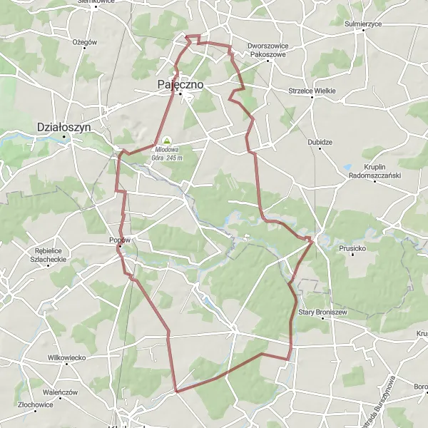 Miniatura mapy "Trasa rowerowa szutrowa w okolicach Łobodna" - trasy rowerowej w Śląskie, Poland. Wygenerowane przez planer tras rowerowych Tarmacs.app