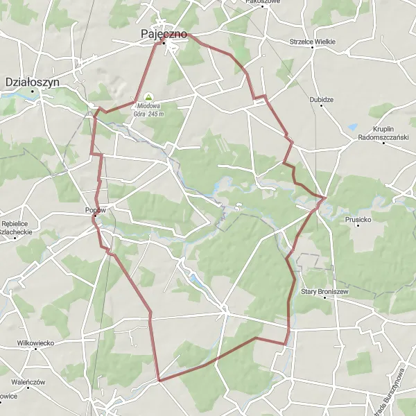 Miniatura mapy "Trasa rowerowa szutrowa o długości 70 km" - trasy rowerowej w Śląskie, Poland. Wygenerowane przez planer tras rowerowych Tarmacs.app