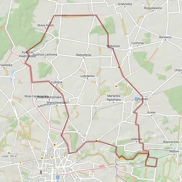 Miniatura mapy "Trasa wokół Mstowa na szlakach z piaskowca" - trasy rowerowej w Śląskie, Poland. Wygenerowane przez planer tras rowerowych Tarmacs.app