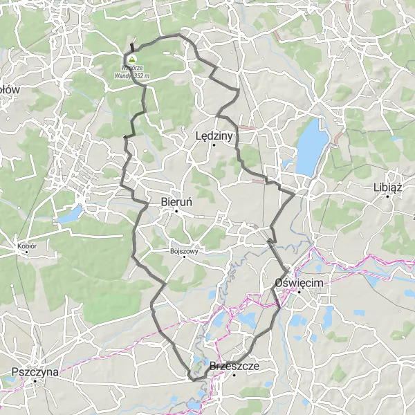 Miniatura mapy "Trasa rowerowa szosowa przez okolice Murcki" - trasy rowerowej w Śląskie, Poland. Wygenerowane przez planer tras rowerowych Tarmacs.app