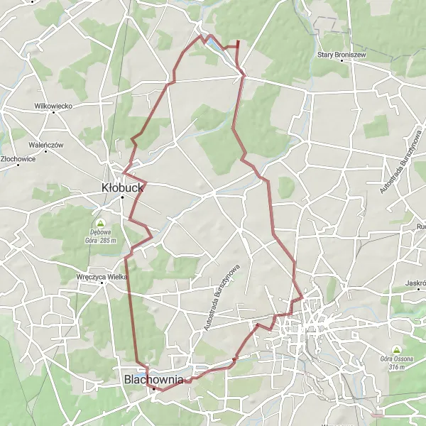 Miniatura mapy "Trasa Gravelowa przez malownicze miejsca" - trasy rowerowej w Śląskie, Poland. Wygenerowane przez planer tras rowerowych Tarmacs.app
