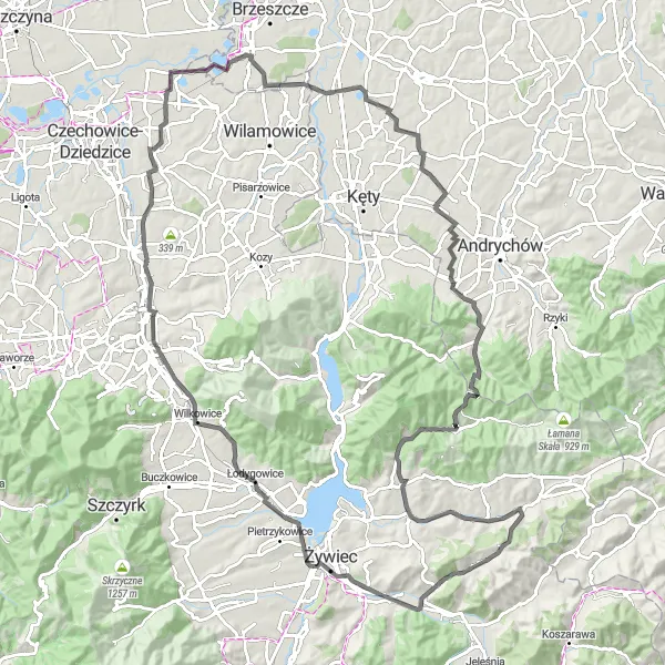 Miniatura mapy "Trasa Szosowa do Franowie" - trasy rowerowej w Śląskie, Poland. Wygenerowane przez planer tras rowerowych Tarmacs.app
