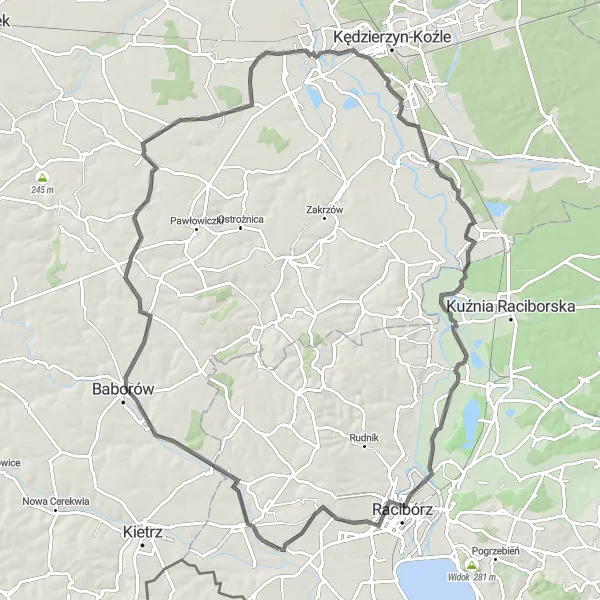 Miniatura mapy "Trasa Szosowa: Pietrowice Wielkie - Lubieszów" - trasy rowerowej w Śląskie, Poland. Wygenerowane przez planer tras rowerowych Tarmacs.app