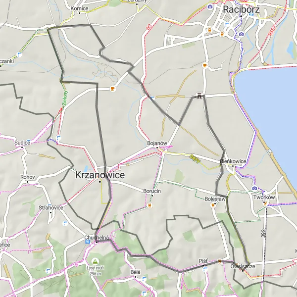 Map miniature of "Scenic Road Tour" cycling inspiration in Śląskie, Poland. Generated by Tarmacs.app cycling route planner