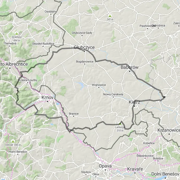Miniatura mapy "Trasa rowerowa przez Kornice i Gołuszowice" - trasy rowerowej w Śląskie, Poland. Wygenerowane przez planer tras rowerowych Tarmacs.app