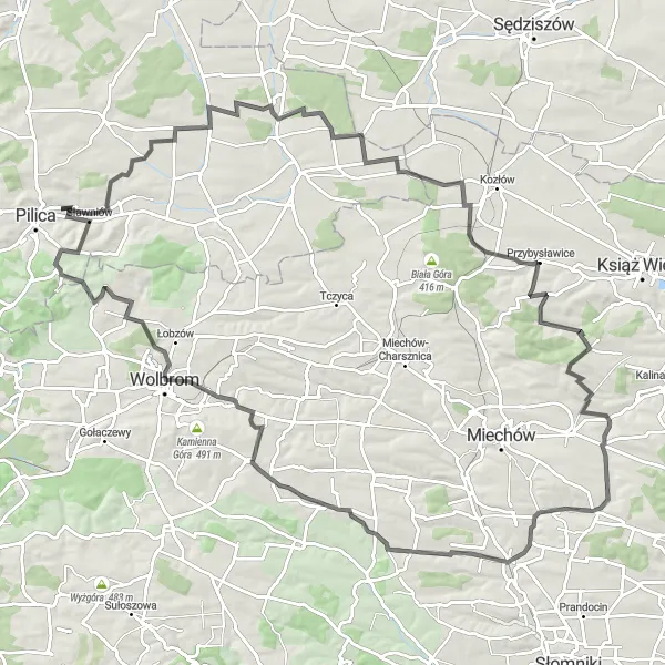 Miniatura mapy "Trasa Szlakiem Dobrakowa" - trasy rowerowej w Śląskie, Poland. Wygenerowane przez planer tras rowerowych Tarmacs.app