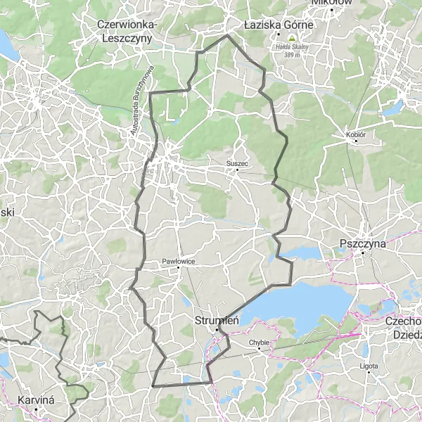 Miniatura mapy "Trasa Pruchna - Żory" - trasy rowerowej w Śląskie, Poland. Wygenerowane przez planer tras rowerowych Tarmacs.app