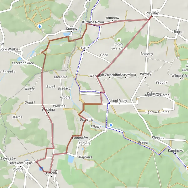 Miniatura mapy "Trasa wokół Przystajni" - trasy rowerowej w Śląskie, Poland. Wygenerowane przez planer tras rowerowych Tarmacs.app