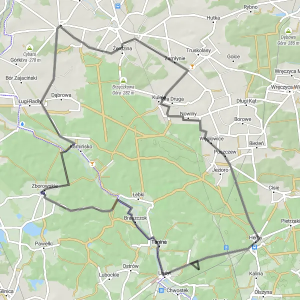 Miniatura mapy "Przejażdżka rowerowa przez Kawki i Zborowskie" - trasy rowerowej w Śląskie, Poland. Wygenerowane przez planer tras rowerowych Tarmacs.app
