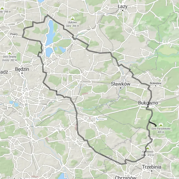 Miniatura mapy "Trasa Szosowa przez Malinowice i Diablą Górę" - trasy rowerowej w Śląskie, Poland. Wygenerowane przez planer tras rowerowych Tarmacs.app