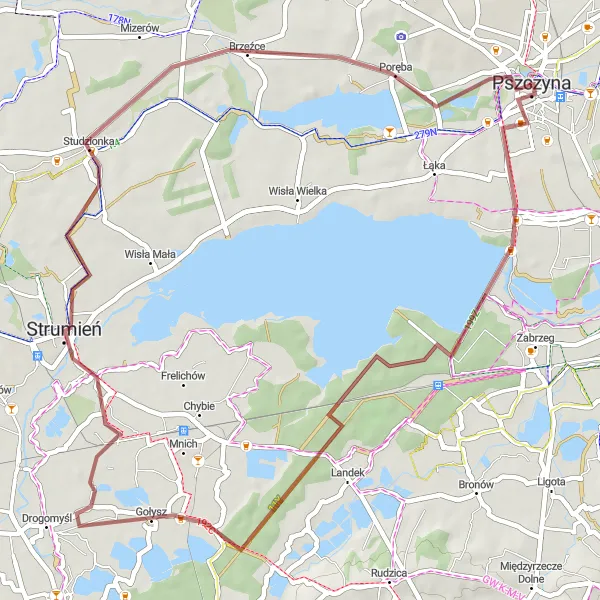 Miniatura mapy "Rowerowa wyprawa z Brama Wybrańców do Pszczyny" - trasy rowerowej w Śląskie, Poland. Wygenerowane przez planer tras rowerowych Tarmacs.app