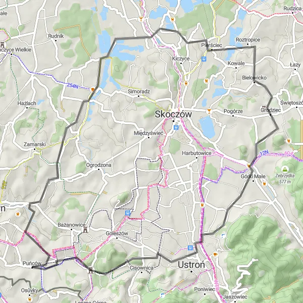 Miniatura mapy "Ścieżka przez Gumna" - trasy rowerowej w Śląskie, Poland. Wygenerowane przez planer tras rowerowych Tarmacs.app