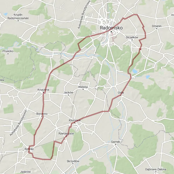 Miniatura mapy "Trasa gravelowa przez Rudniki" - trasy rowerowej w Śląskie, Poland. Wygenerowane przez planer tras rowerowych Tarmacs.app