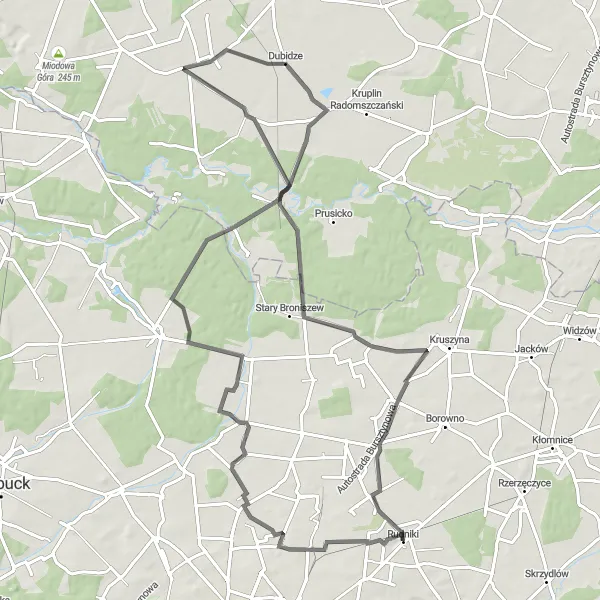 Map miniature of "Rudniki - Stara Brzeźnica Road Loop" cycling inspiration in Śląskie, Poland. Generated by Tarmacs.app cycling route planner